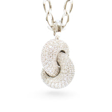 Load image into Gallery viewer, XL-Love Knot pendant – White Gold & Pave Diamond