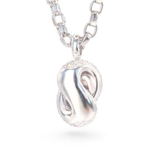 Load image into Gallery viewer, XL-Love Knot pendant – White Gold & Pave Diamond