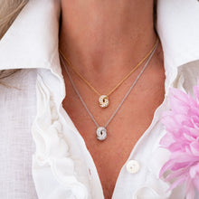 Load image into Gallery viewer, The Love Knot Gold and Diamond Pendant - White
