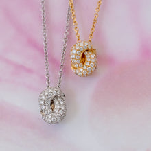 Load image into Gallery viewer, The Love Knot Gold and Diamond Pendant - White