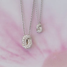 Load image into Gallery viewer, The Love Knot Gold and Diamond Pendant - White