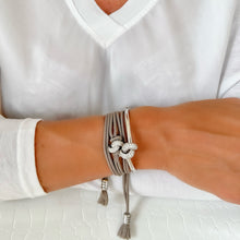 Load image into Gallery viewer, The Love Knot Bracelet - White Gold &amp; Diamond on Silk