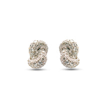 Load image into Gallery viewer, Mini Knot Earrings with Diamonds in White Gold