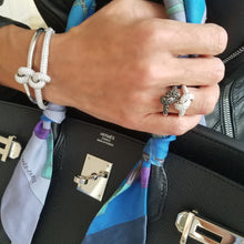 Load image into Gallery viewer, The Love Knot Ring - White Gold & Black Diamond