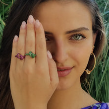 Load image into Gallery viewer, The Love Knot Ring - Yellow Gold & Ruby