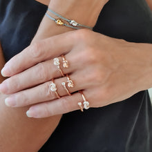 Load image into Gallery viewer, Mini Knot Ring in Pink Gold with Diamonds on Knot