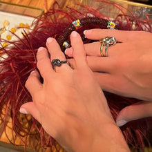 Load image into Gallery viewer, The Love Knot Ring - White Gold & Black Diamond