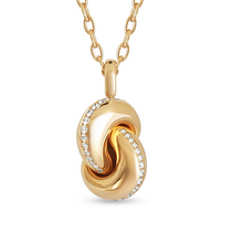 Load image into Gallery viewer, XL-Love Knot pendant – Pink Gold & Diamond
