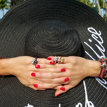 Load image into Gallery viewer, The Love Knot Ring - White Gold & Black Diamond