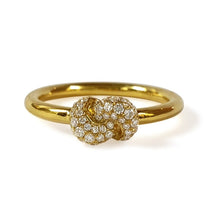 Load image into Gallery viewer, Mini Knot Ring in Yellow Gold with Knot on Top