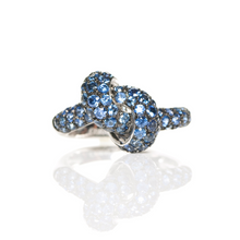 Load image into Gallery viewer, The Love Knot Ring - White Gold & Blue Sapphire