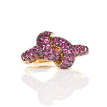 Load image into Gallery viewer, The Love Knot Ring - Yellow Gold & Ruby