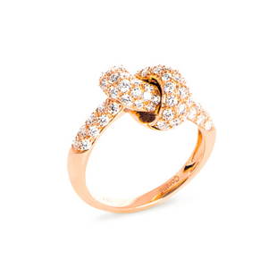 The Love Knot Ring - Pink Gold & Diamond