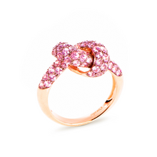 Load image into Gallery viewer, The Love Knot Ring - Pink Gold &amp; Pink Sapphire