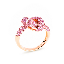 Load image into Gallery viewer, The Love Knot Ring - Pink Gold & Pink Sapphire