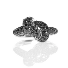 Load image into Gallery viewer, The Love Knot Ring - White Gold & Black Diamond