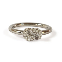 Load image into Gallery viewer, Mini Knot Ring in White Gold with Knot on Top