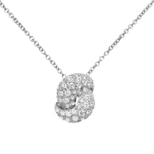 Load image into Gallery viewer, The Love Knot Gold and Diamond Pendant - White