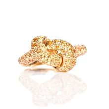 Load image into Gallery viewer, The Love Knot Ring - Yellow Gold & Yellow Sapphire