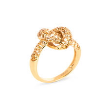 Load image into Gallery viewer, The Love Knot Ring - Yellow Gold & Yellow Sapphire
