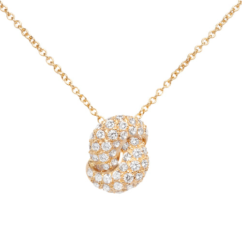 The Love Knot Gold and Diamond Pendant - Yellow