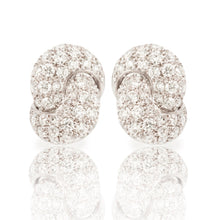 Load image into Gallery viewer, XL-Love Knot Earrings- White Gold & Diamond