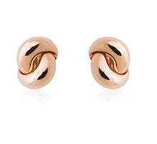 Load image into Gallery viewer, Love Knot Earring- Plain Pink Gold