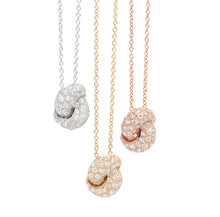 Load image into Gallery viewer, The Love Knot Gold and Diamond Pendant - Pink