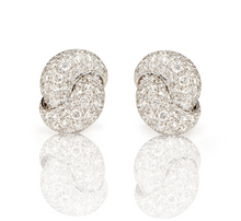 Load image into Gallery viewer, Love Knot Earrings- White Gold & Diamond