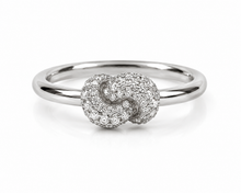 Load image into Gallery viewer, Mini Knot Ring in White Gold with Knot on Top