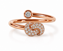 Load image into Gallery viewer, Mini Knot Ring in Pink Gold with Diamonds on Knot