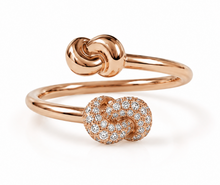 Load image into Gallery viewer, Mini Knot Ring in Pink Gold with Double Knots