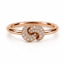 Load image into Gallery viewer, Mini Knot Ring in Pink Gold with Knot on Top