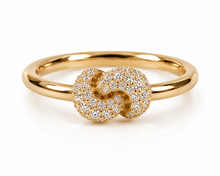 Load image into Gallery viewer, Mini Knot Ring in Yellow Gold with Knot on Top