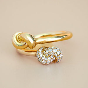 Mini Knot Ring in Yellow Gold with Double Knots