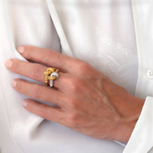 Load image into Gallery viewer, The Love Knot Ring - White Diamond &amp; Yellow Sapphire