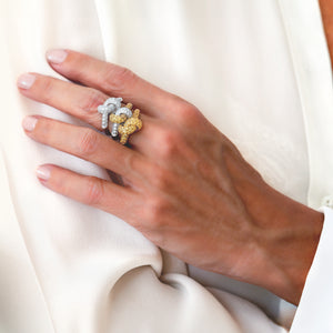 The Love Knot Ring - White Diamond & Yellow Sapphire