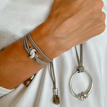 Load image into Gallery viewer, The Love Knot Bracelet - White Gold &amp; Diamond on Silk