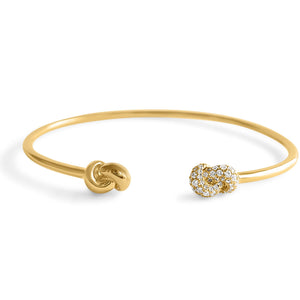 Mini Knot Bracelet - Yellow Gold & Diamonds