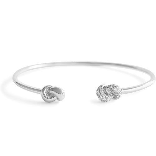 Mini Knot Bracelet - White Gold & Diamonds