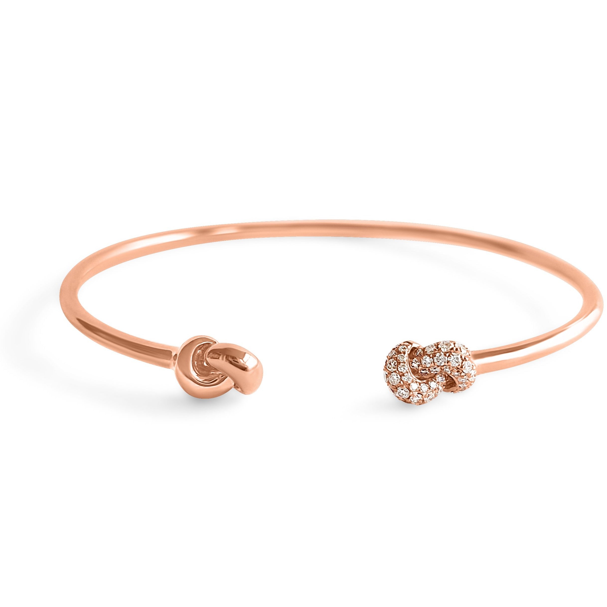 Mini Knot Bracelet Pink Gold & Diamonds – The Love Knot by