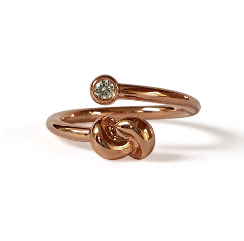 Mini Knot Ring in Pink Gold