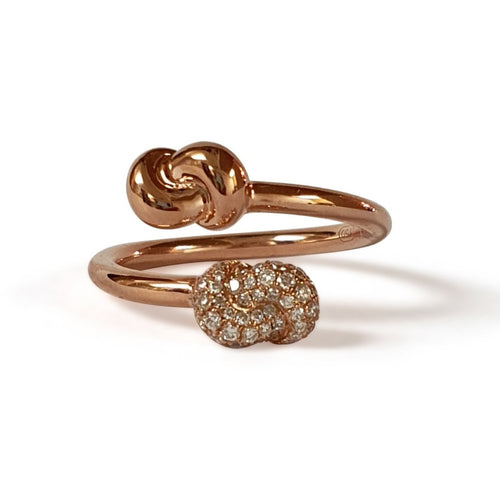 Mini Knot Ring in Pink Gold with Double Knots