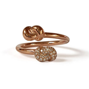Mini Knot Ring in Pink Gold with Double Knots