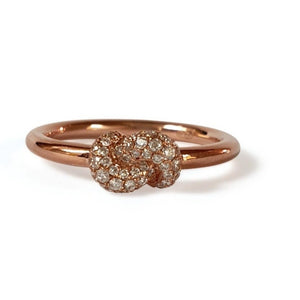 Mini Knot Ring in Pink Gold with Knot on Top
