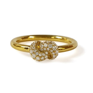 Mini Knot Ring in Yellow Gold with Knot on Top