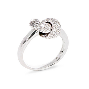 The Love Knot Ring  - White Gold & Diamond on Knot