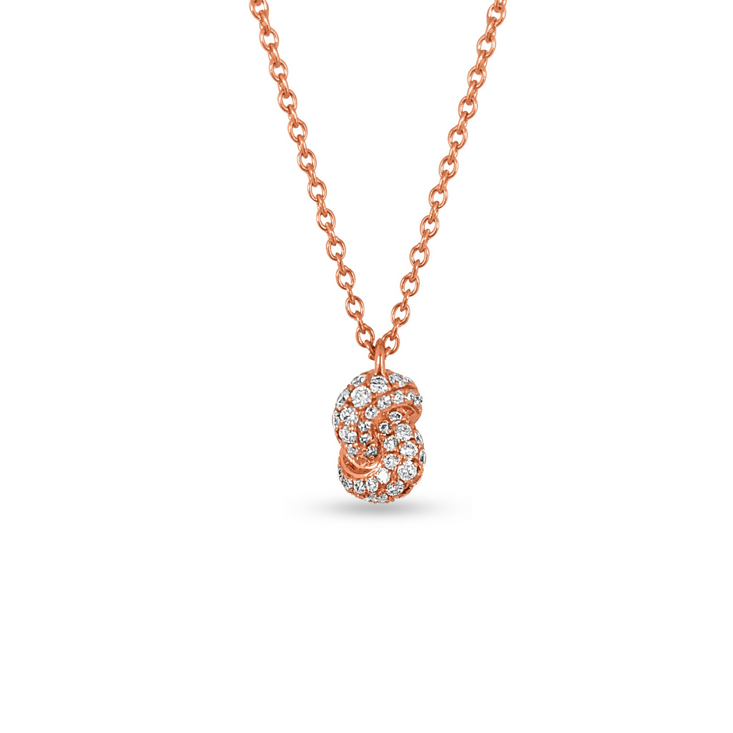 Mini Knot Pendant in Pink Gold