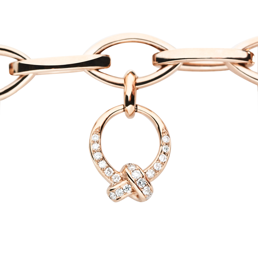 Pink Gold & Diamonds The Love Knot Charm