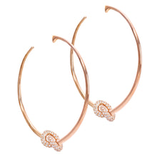 Load image into Gallery viewer, The Love Knot Hoops - Pink Gold &amp; Diamond